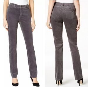 CHARTER CLUB Women's Lexington Straight Leg Corduroy Pants Size 8P Shadow Grey
